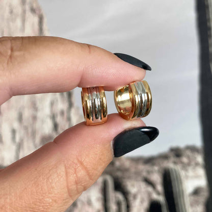 TWO-TONE BAND HUGGIE HOOPS